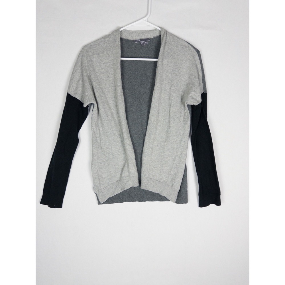 Vince Cardigan Womens L Color Block Cotton Cashmere Open Front Sweater